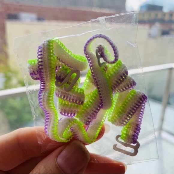 Neon Lace Crochet Boho Top Bra Bikini Straps - Picture 3 of 4